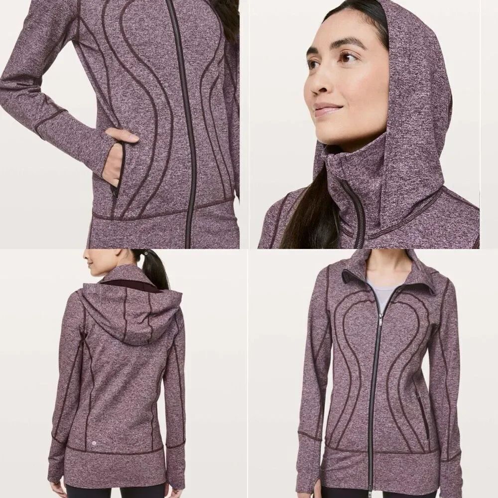 Lululemon Stride Jacket II Heathered Black Cherry size 12